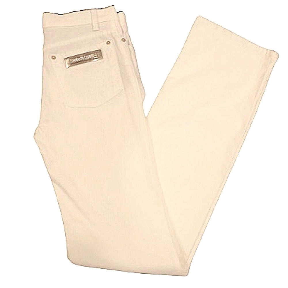 Roberto Cavalli White Mini Flare Stretch Cotton Twill Pant- Sz. XS